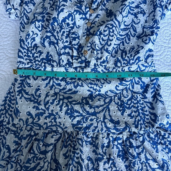 Zara Blue and White Floral Midi Dress XS - Picture 6 of 11